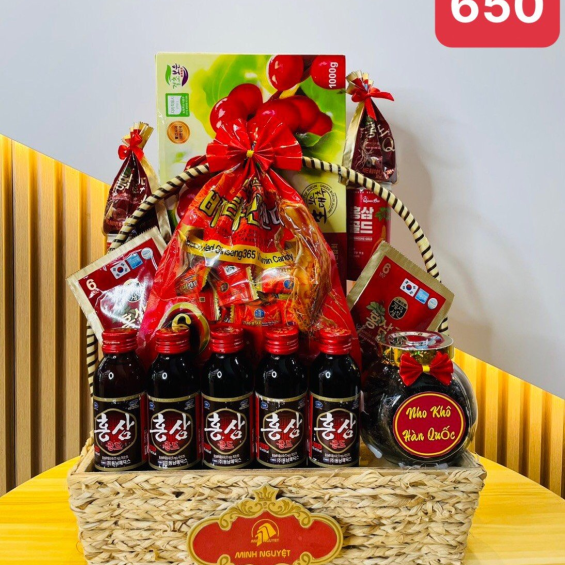 Giỏ quà tết xuân Giáp Thìn 2024 (Mã 650)