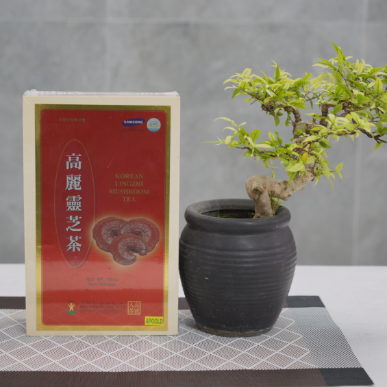 Trà linh chi Hàn Quốc hộp gỗ 100 gói
