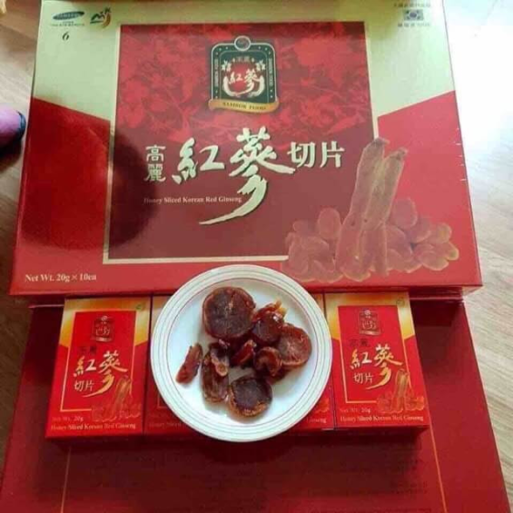Hồng sâm Hàn Quốc thái lát tẩm mật ong Sambok
