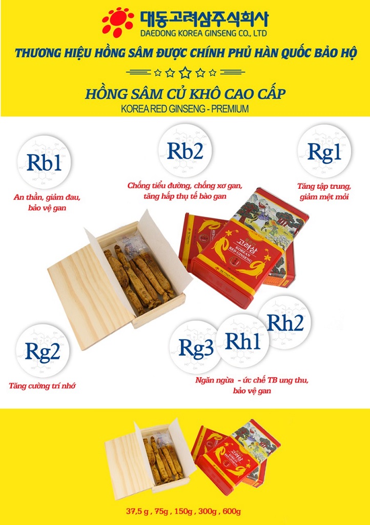 Hồng sâm củ khô cao cấp Hàn Quốc Daedong, hong sam cu kho cao cap han quoc daedong, Hồng sâm củ khô Hàn Quốc, hong sam cu kho han quoc