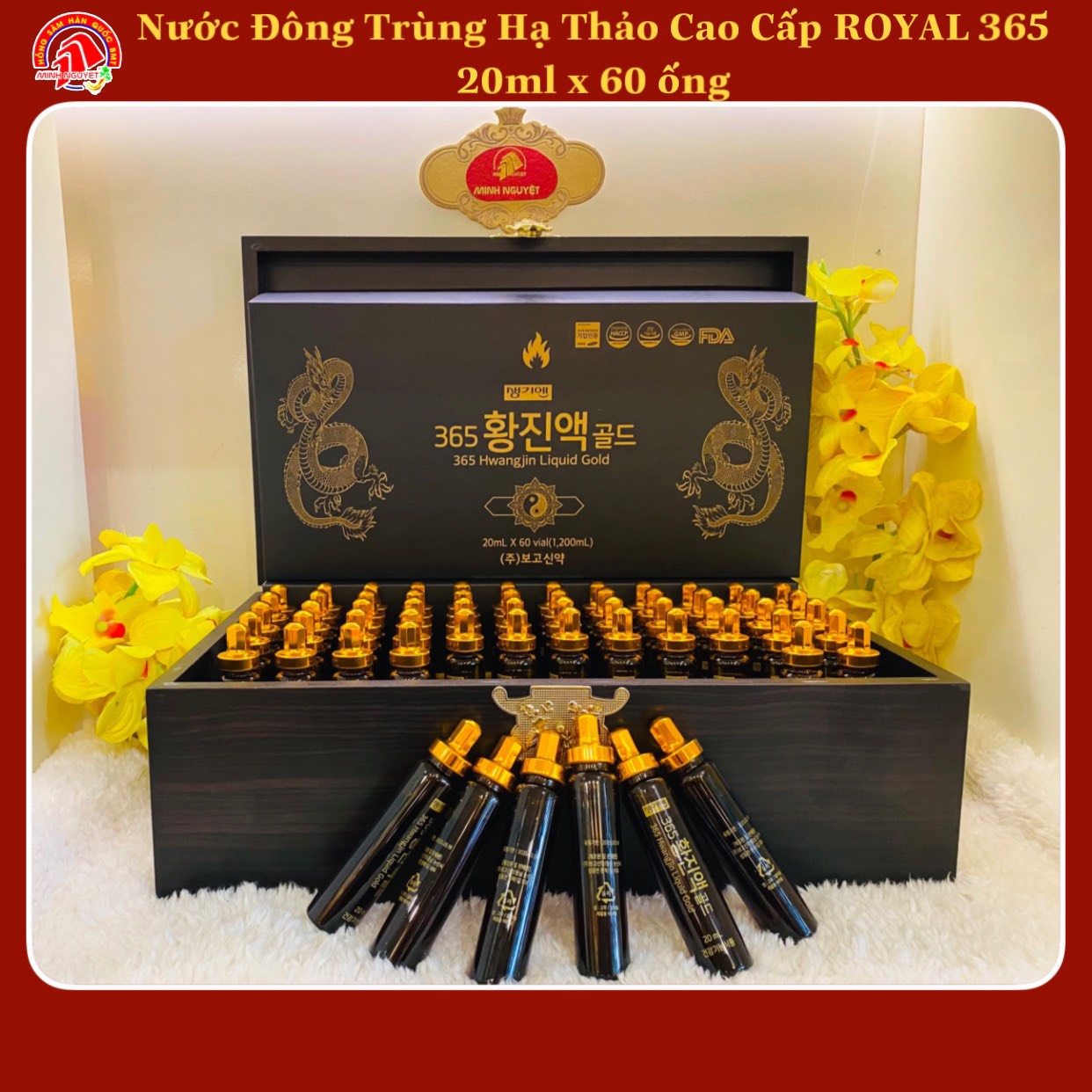 Tinh Chất Đông Trùng Hạ Thảo 365 Hộp 60 ống, tinh chat dong trung ha thao 365 hop 60 ong, Đông trùng hạ thảo hàn quốc, dong trung ha thao han quoc